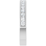 14K White 1/2 CTW Natural Diamond Milgrain Anniversary Band