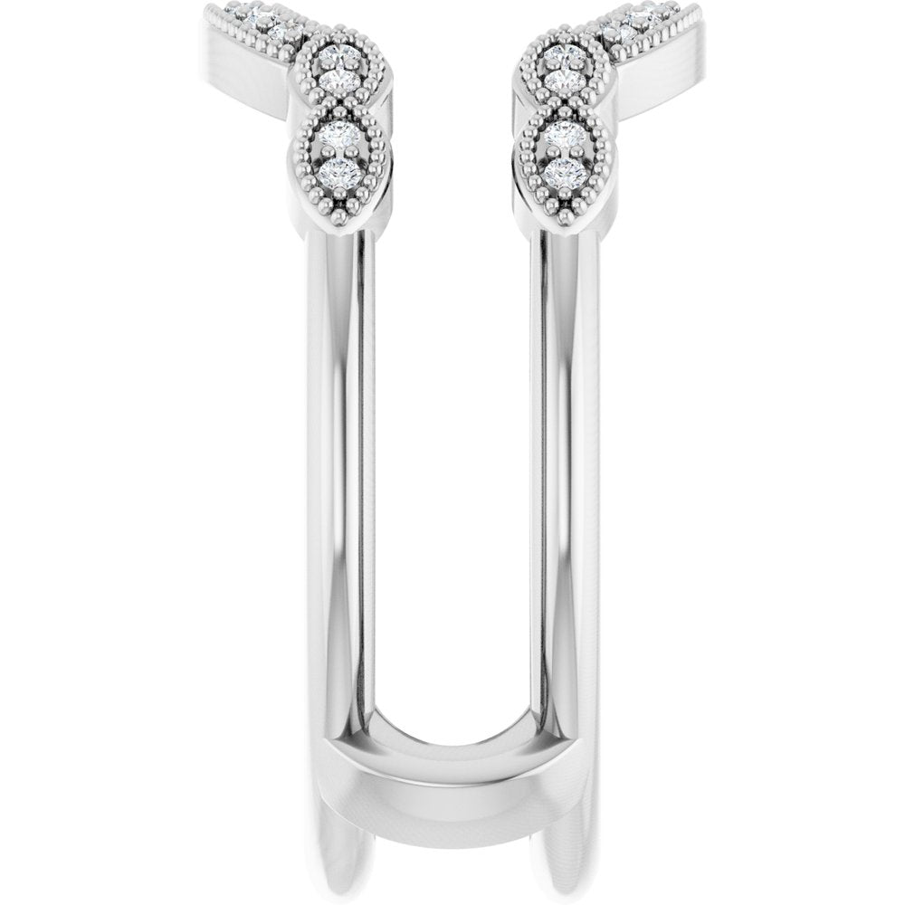 14K White Gold 1/6 CTW Natural Diamond Ring Guard