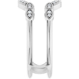 14K White Gold 1/6 CTW Natural Diamond Ring Guard