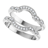 14K White 1/8 CTW Lab Grown Diamond Ring Guard