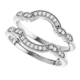 14K White Gold 1/6 CTW Natural Diamond Ring Guard