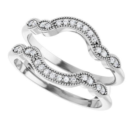 14K White Gold 1/6 CTW Natural Diamond Ring Guard