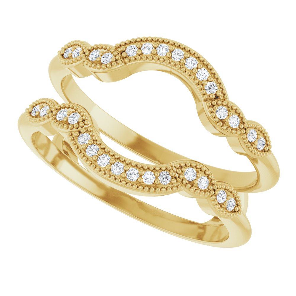 14K Yellow 1/8 CTW Natural Diamond Ring Guard