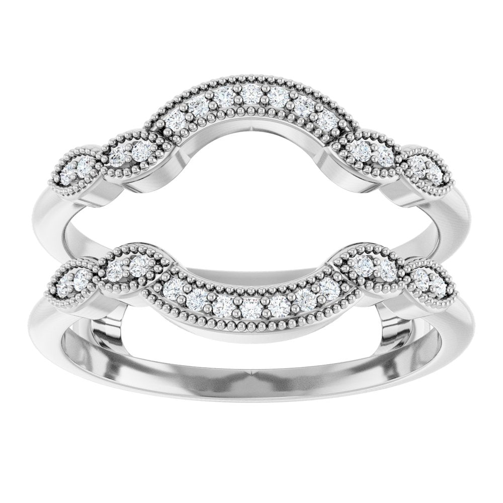 14K White Gold 1/6 CTW Natural Diamond Ring Guard
