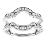 14K White Gold 1/6 CTW Natural Diamond Ring Guard
