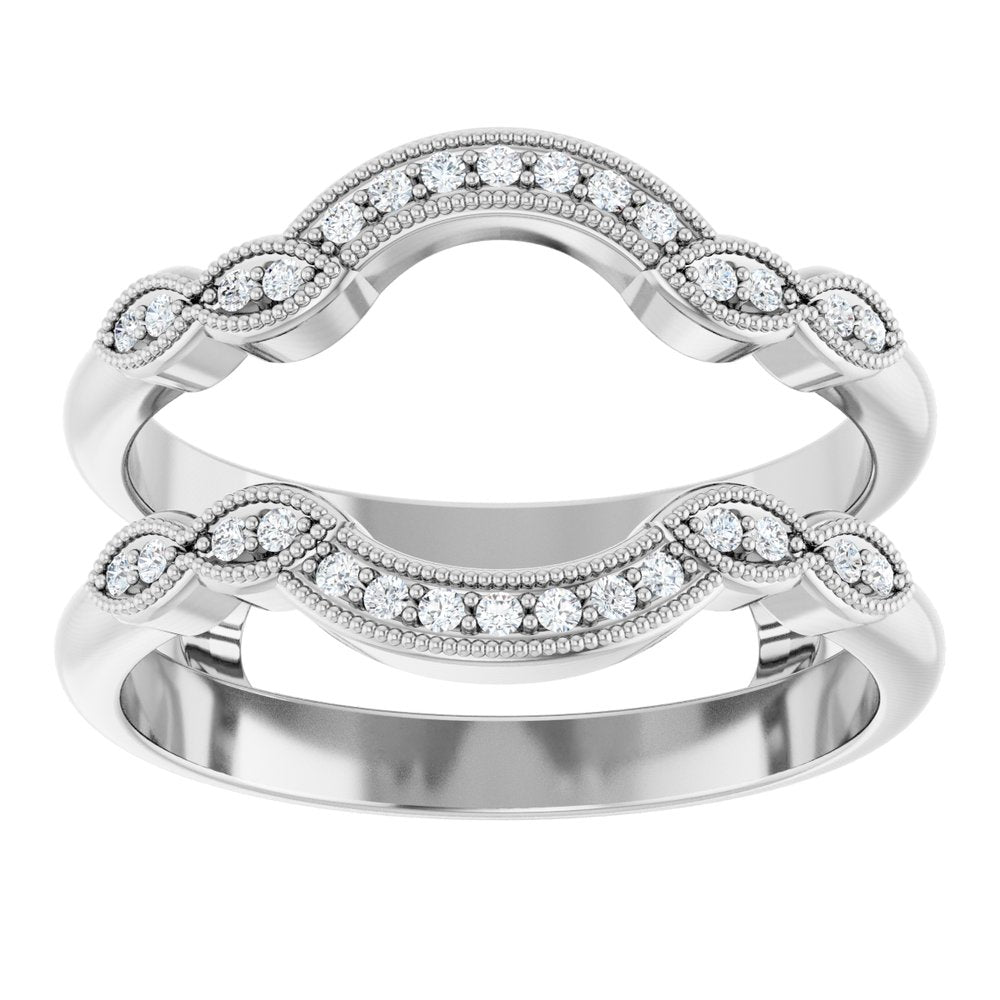 14K White 1/6 CTW Natural Diamond Ring Guard