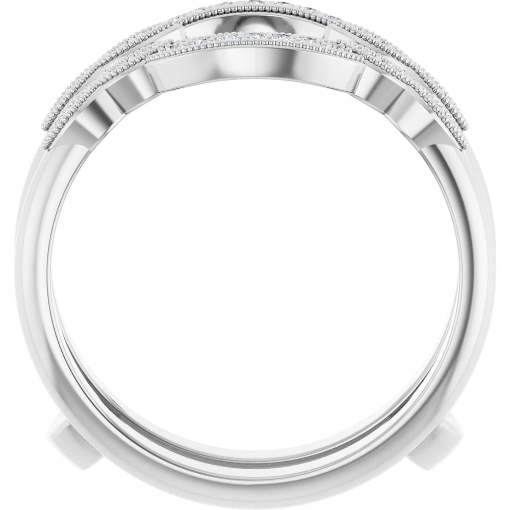 14K White 1/8 CTW Lab Grown Diamond Ring Guard