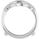 14K White Gold 1/6 CTW Natural Diamond Ring Guard