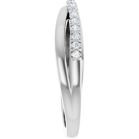 14K White Gold 1/6 CTW Natural Diamond Criss-Cross Ring