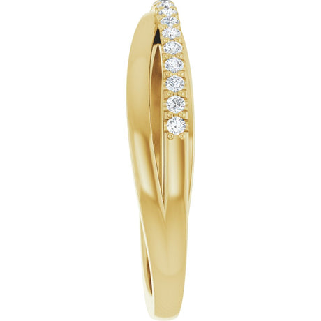 14K Yellow Gold 1/6 CTW Natural Diamond Criss-Cross Ring