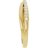 14K Yellow Gold 1/6 CTW Natural Diamond Criss-Cross Ring