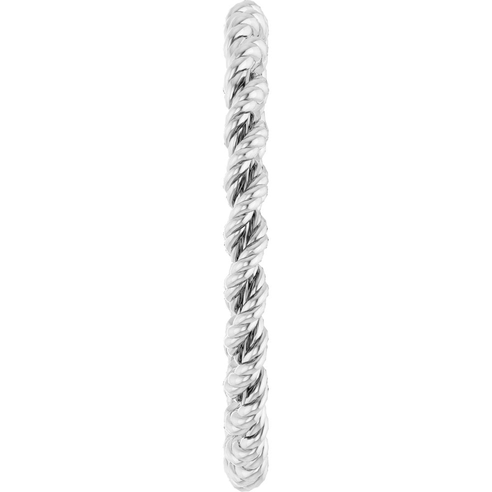 14K White 2 mm Rope Band Size 7