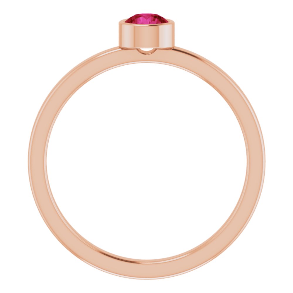 14K Rose Gold 4 mm Natural Ruby Ring