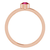 14K Rose Gold 4 mm Natural Ruby Ring