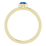 14K Yellow 4 mm Lab-Grown Blue Sapphire Ring