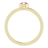 14K Yellow 4 mm Natural Pink Tourmaline Ring