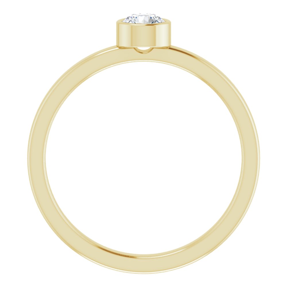 14K Yellow 4 mm Natural White Sapphire Ring