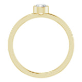 14K Yellow 4 mm Natural White Sapphire Ring