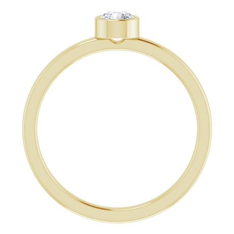 14K Yellow 4 mm Natural White Sapphire Ring