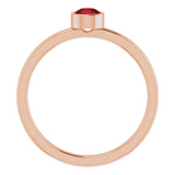 14K Rose Gold 4 mm Natural Mozambique Garnet Ring