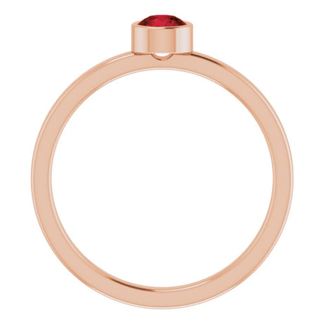 14K Rose Gold 4 mm Natural Mozambique Garnet Ring