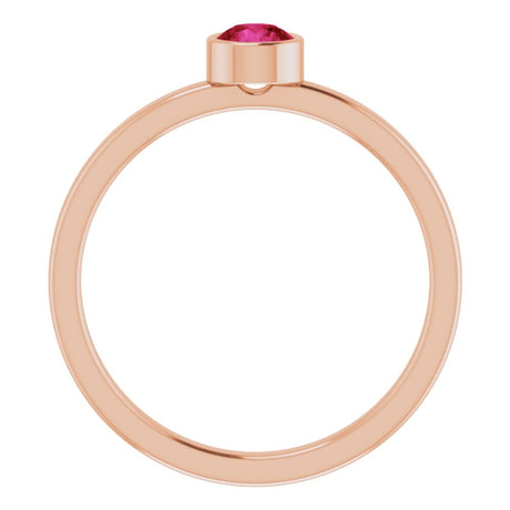 14K Rose Gold 4 mm Natural Ruby Ring