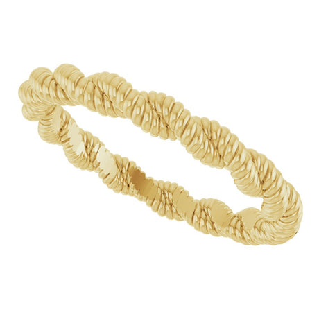 14K Yellow Gold Twisted Rope Band Size 7