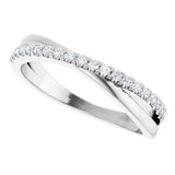 14K White Gold 1/6 CTW Natural Diamond Criss-Cross Ring