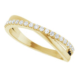 14K Yellow Gold 1/6 CTW Natural Diamond Criss-Cross Ring