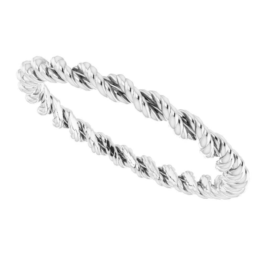 Platinum 2 mm Twisted Rope Band Size 5