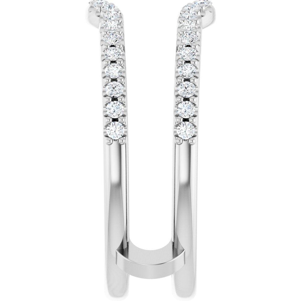 14K White Gold 1/3 CTW Natural Diamond Ring Guard