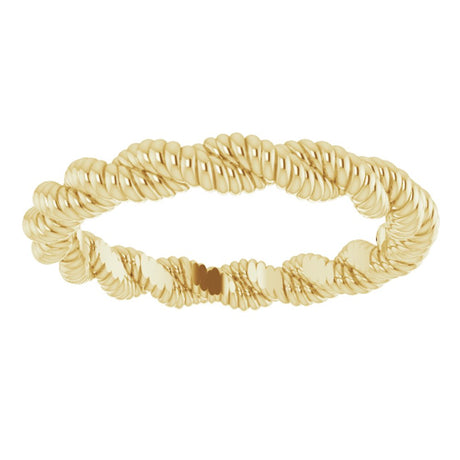 14K Yellow Gold Twisted Rope Band Size 5