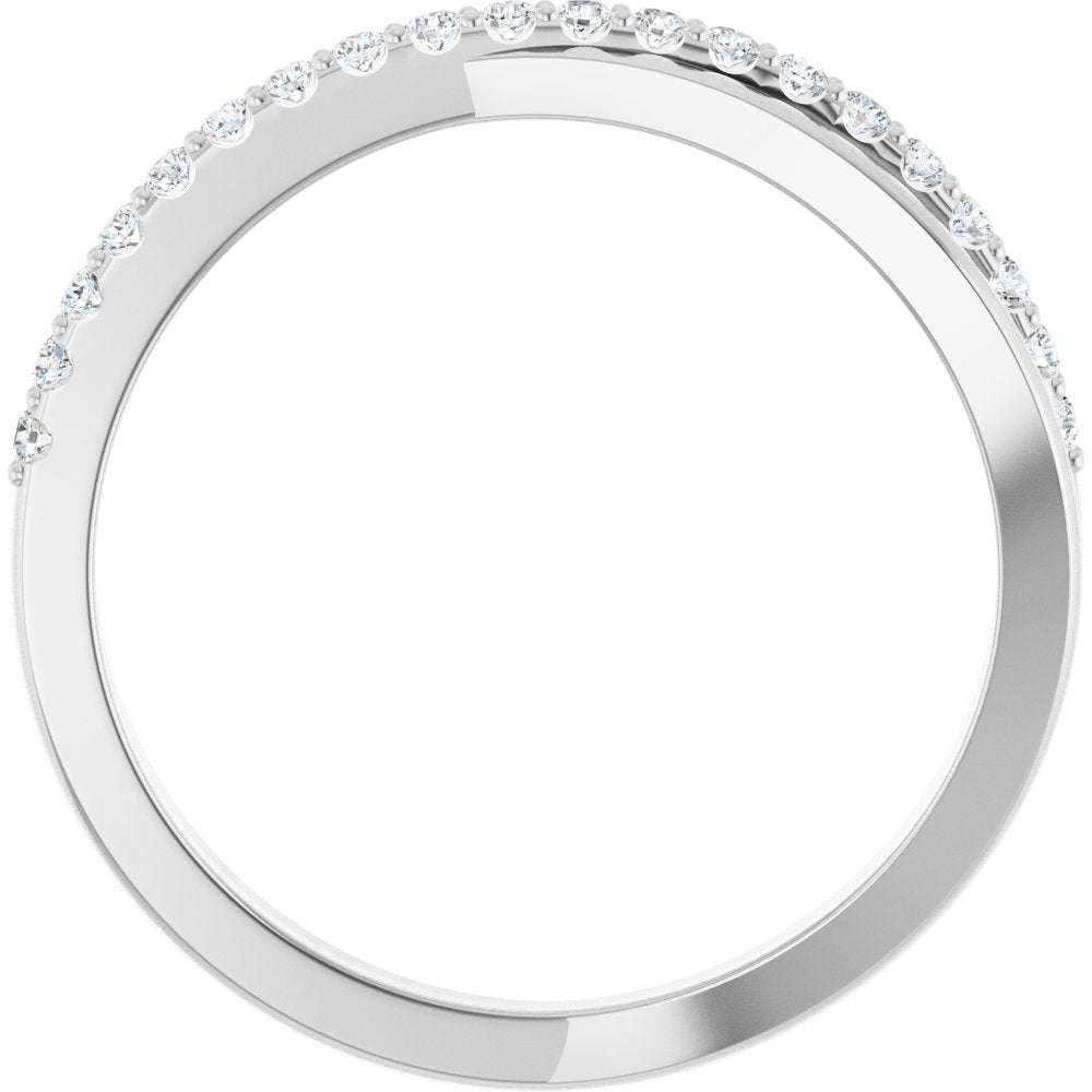 14K White Gold 1/6 CTW Natural Diamond Criss-Cross Ring