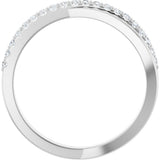 14K White Gold 1/6 CTW Natural Diamond Criss-Cross Ring