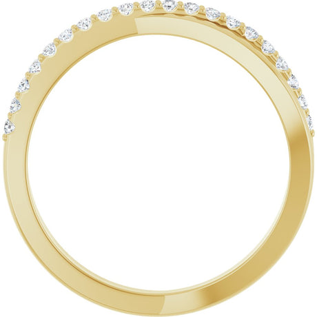 14K Yellow Gold 1/6 CTW Natural Diamond Criss-Cross Ring
