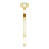 14K Yellow 4 mm Natural Blue Zircon Ring