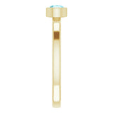 14K Yellow Gold 4 mm Natural Blue Zircon Ring