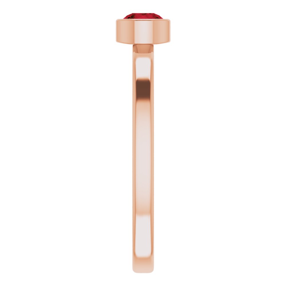 14K Rose Gold 4 mm Natural Mozambique Garnet Ring