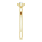 14K Yellow 4 mm Natural White Sapphire Ring