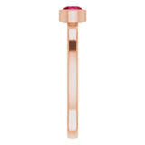 14K Rose Gold 4 mm Natural Ruby Ring
