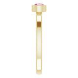 14K Yellow Gold 4 mm Natural Pink Tourmaline Ring