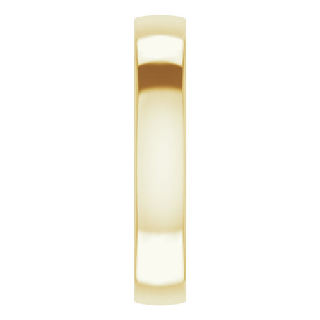 14K Yellow Gold Sculptural Inlay 4 mm Half Round Band Size 8