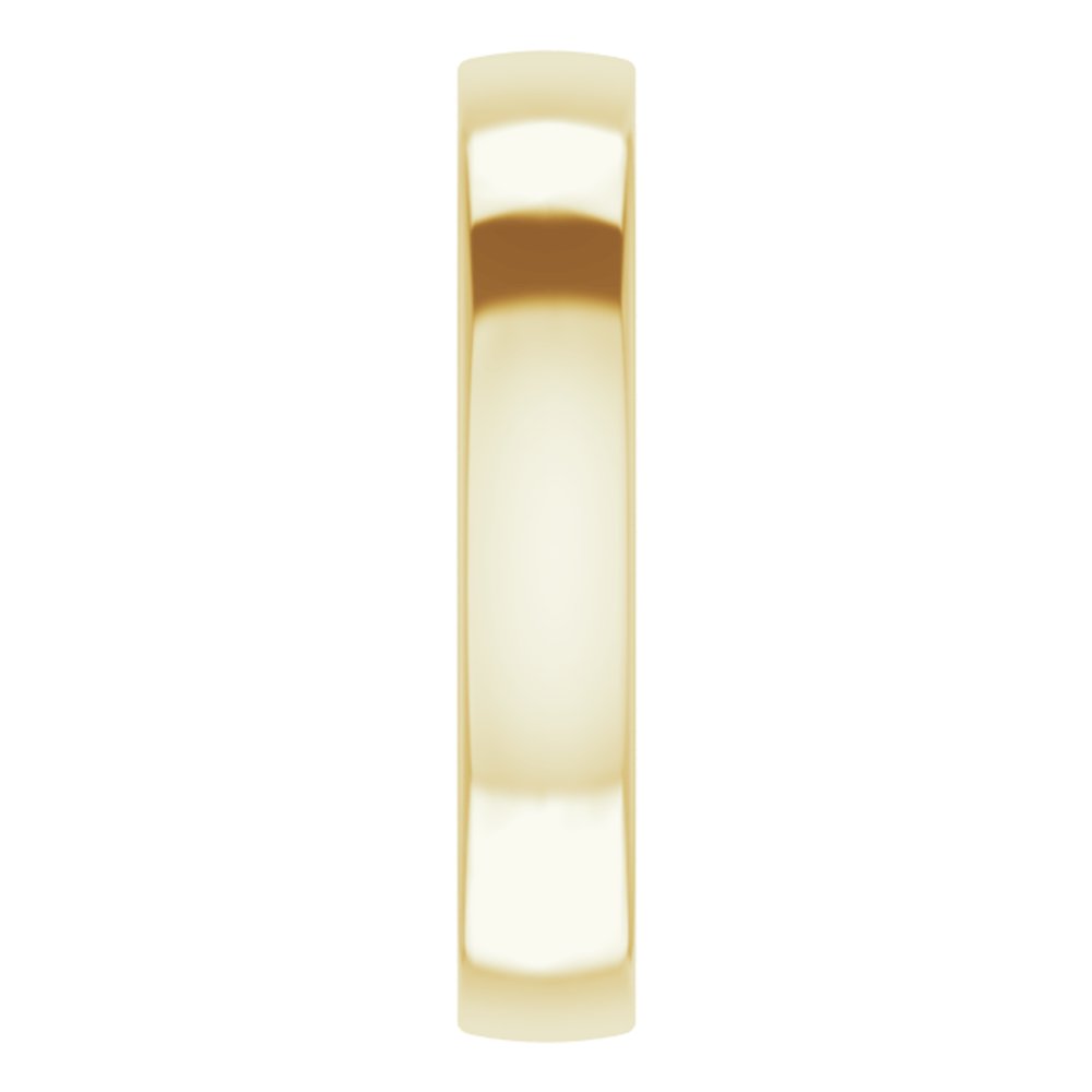 14K Yellow Gold Sculptural Inlay 4 mm Half Round Band Size 8