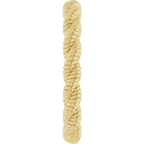 14K Yellow Gold Twisted Rope Band Size 7