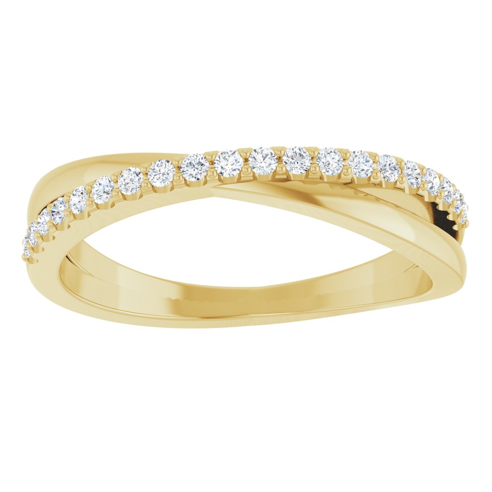 14K Yellow Gold 1/6 CTW Natural Diamond Criss-Cross Ring
