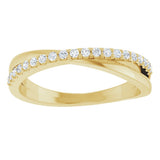 14K Yellow Gold 1/6 CTW Natural Diamond Criss-Cross Ring