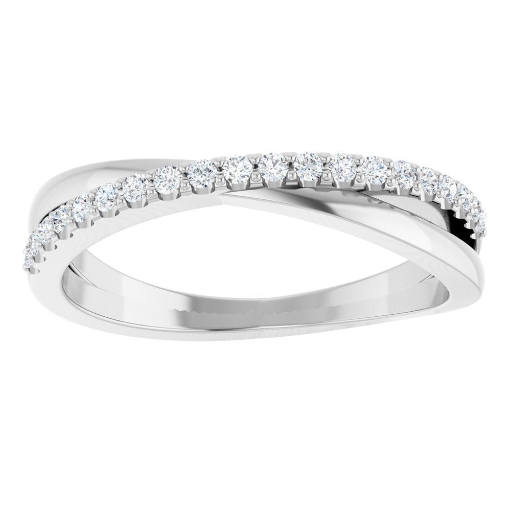 14K White Gold 1/6 CTW Natural Diamond Criss-Cross Ring
