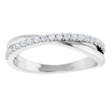 14K White Gold 1/6 CTW Natural Diamond Criss-Cross Ring