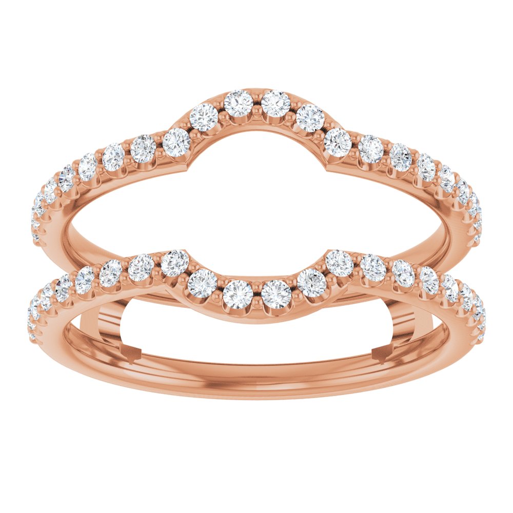 14K Rose 3/8 CTW Natural Diamond Ring Guard