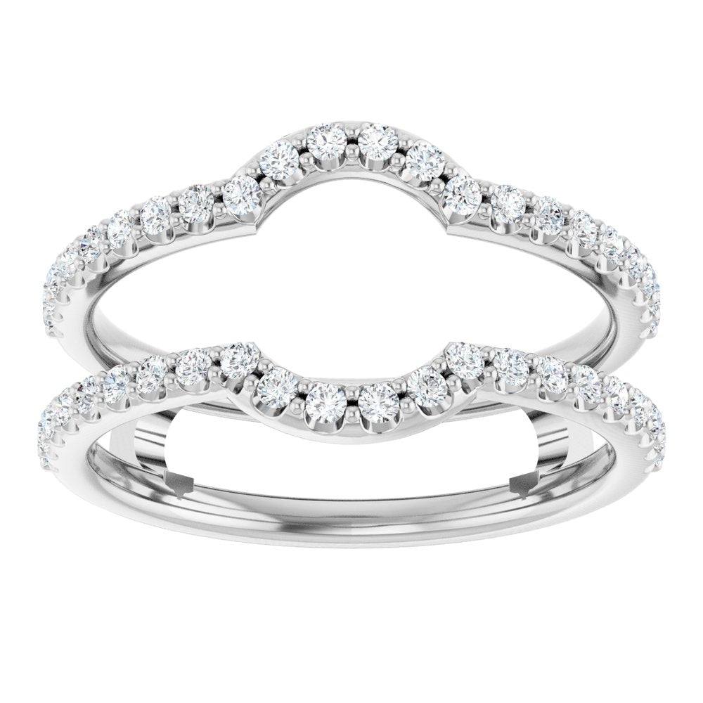 14K White 3/8 CTW Natural Diamond Ring Guard